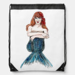 Drawstring Backpack - Sitting Mermaid at Zazzle