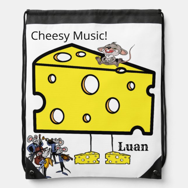 Drawstring Backpack So Cheesy Music School (Front)