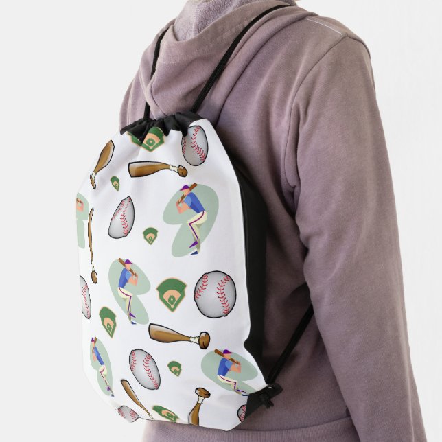 Drawstring Backpack Sports Baseball    (Insitu)