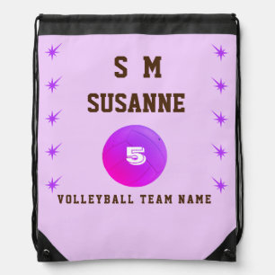 Drawstring Backpack volleyball girly rose fuchsia