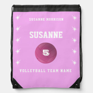 Drawstring Backpack volleyball sport rose team net
