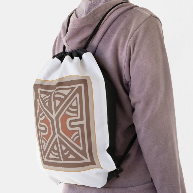 Drawstring Backpack with art from Papua New Guinea (Insitu)
