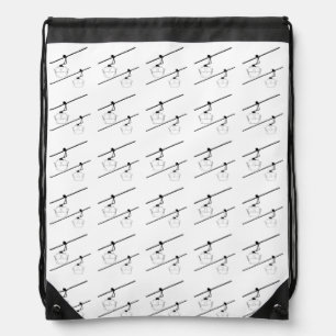 Drawstring backpack with black gondolas on white