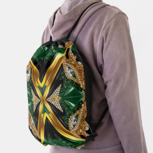 Drawstring backpack with Jamaican Colors