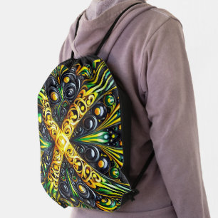 Drawstring backpack with Jamaican Colors