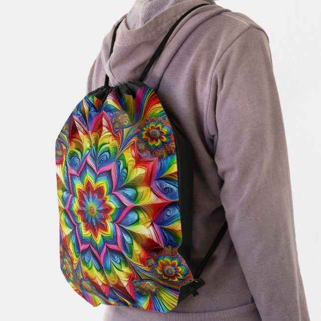 Drawstring backpack with LGBTQ Colors (Insitu)
