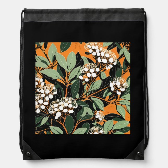 Drawstring Backpack with original digital art (Front)