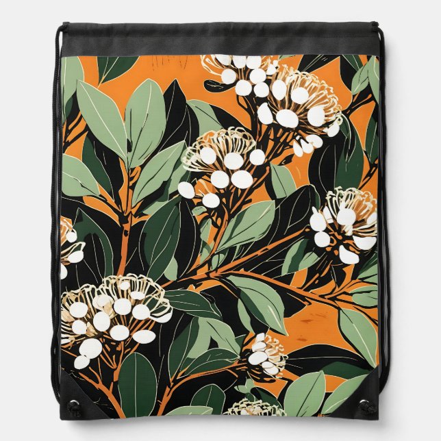 Drawstring Backpack with original digital art (Front)