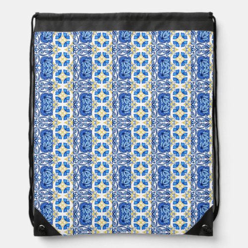 Drawstring Backpack with Portuguese tiles 