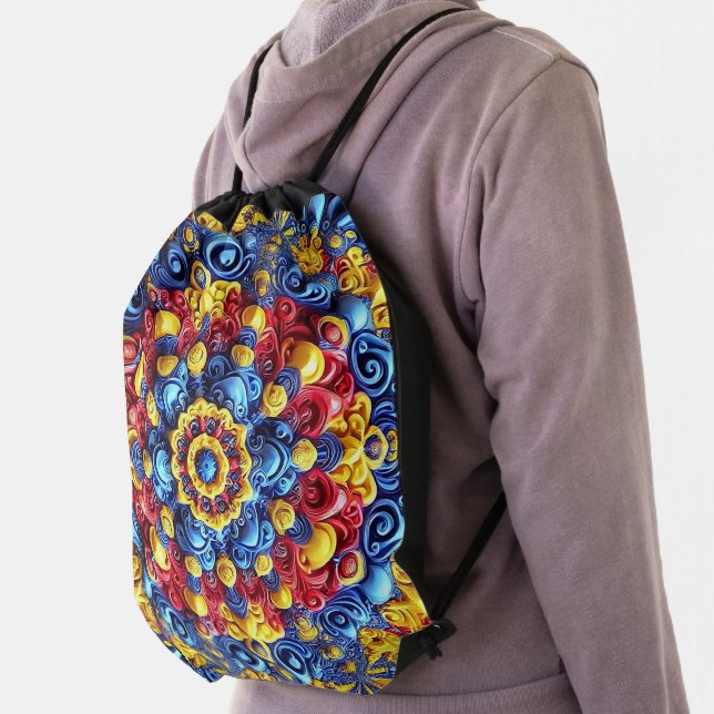 Drawstring backpack with Romanian Colors (Insitu)