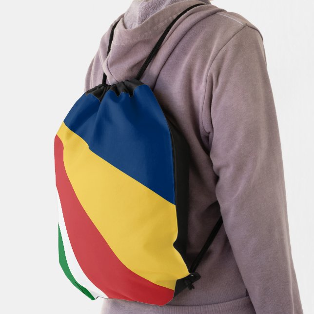 Drawstring backpack with Seychelles Colors (Insitu)