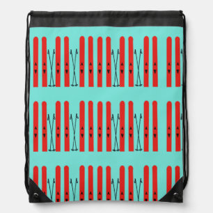 Drawstring Backpack with skis