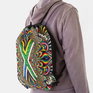 Drawstring backpack with South African Colors
