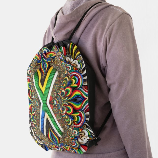 Drawstring backpack with South African Colors (Insitu)