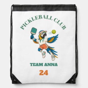 Drawstring Bag Custom Retro Pickleball Club Mascot