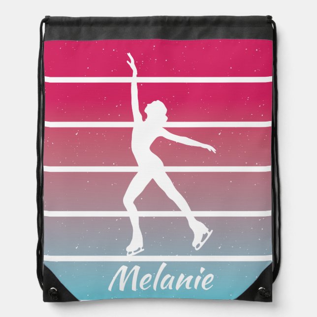 Drawstring bag figure ice skating customize name (Front)