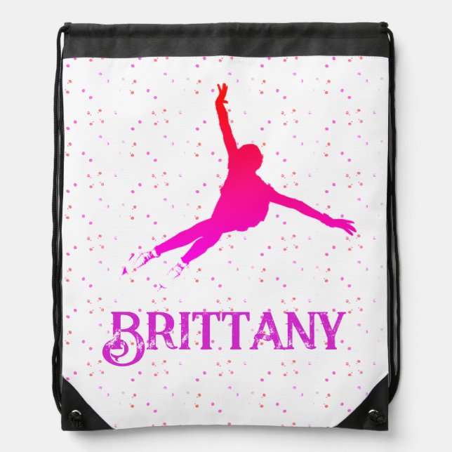 Drawstring bag figure ice skating customize name (Front)