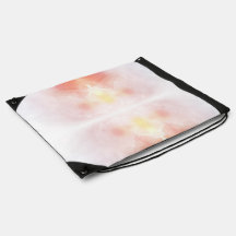 Drawstring bag with a soft, symmetrical watercolor