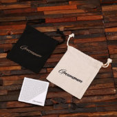 Drawstring Bag with Engraved 7 oz. Whiskey Flask  (Front)