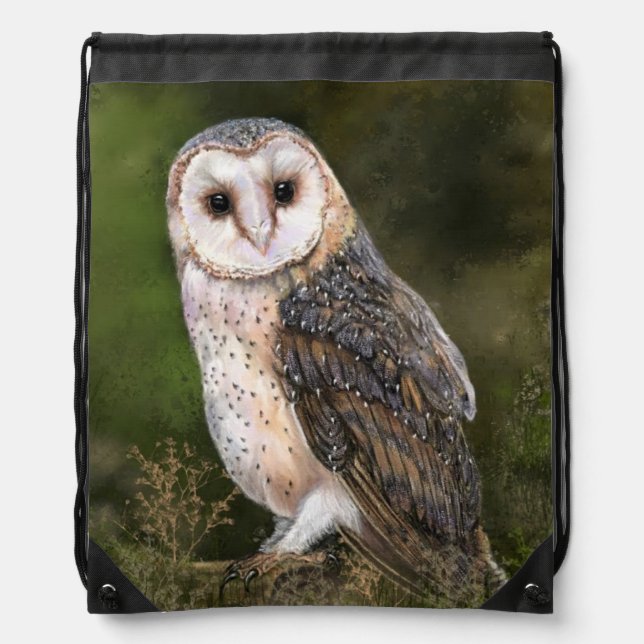 Drawstring Bag with Owl (Front)