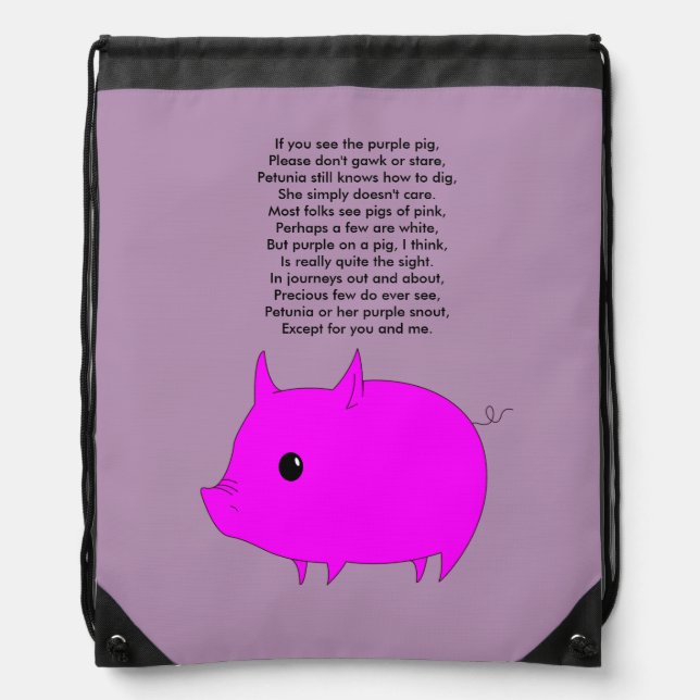 Drawstring pig backpack (Front)