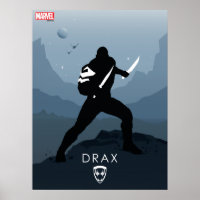 Drax Heroic Silhouette Poster