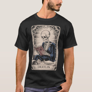 DRAYLIN skeleton with book Tarot map T-Shirt