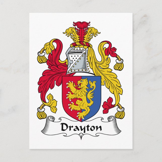 Drayton Family Crest Postcard (Front)