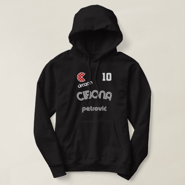 Drazen Petrovic Retro Croatia Basketball Jersey  Hoodie (Design Front)