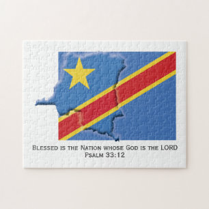 DRC CONGO Blessed Nation CONGOLESE FLAG Jigsaw Puzzle