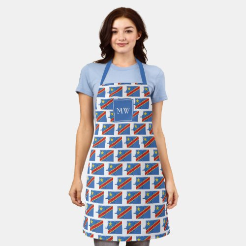 DRC CONGO FLAG  Monogram  Congolese Apron