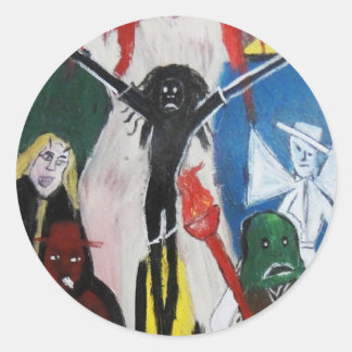 DREAD AS RED HEAD JESUS CLASSIC ROUND STICKER