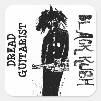 DREAD GUITARIST BLACK KUSH SQUARE STICKER