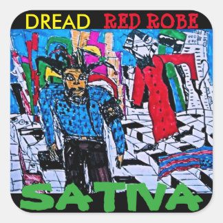 DREAD RED ROBE SATIVA SQUARE STICKER