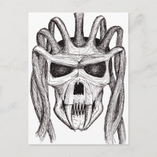 dread skull postcard