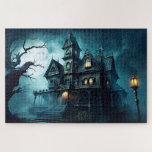 Dreadful Halloween Haunted Mansion After Midnight Jigsaw Puzzle<br><div class="desc">This spooky Halloween jigsaw puzzle features an old,  haunted house in the moonlight. Please feel free to adjust all the available options as you wish.</div>