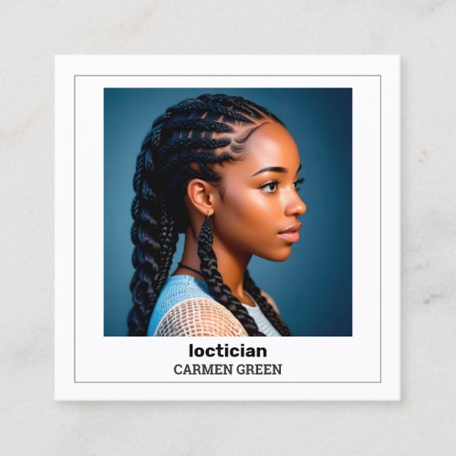 Dreadlocks Styling Loctician Custom QR  Photo Square Business Card