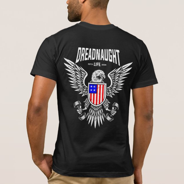 Dreadnaught Eagle Flag (color) Logo T-Shirt (Back)