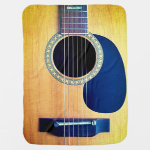 Dreadnought Acoustic 6-String Guitar Artist Design Baby Blanket