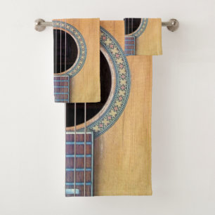 Dreadnought Acoustic 6-String Guitar Artist Design Bath Towel Set