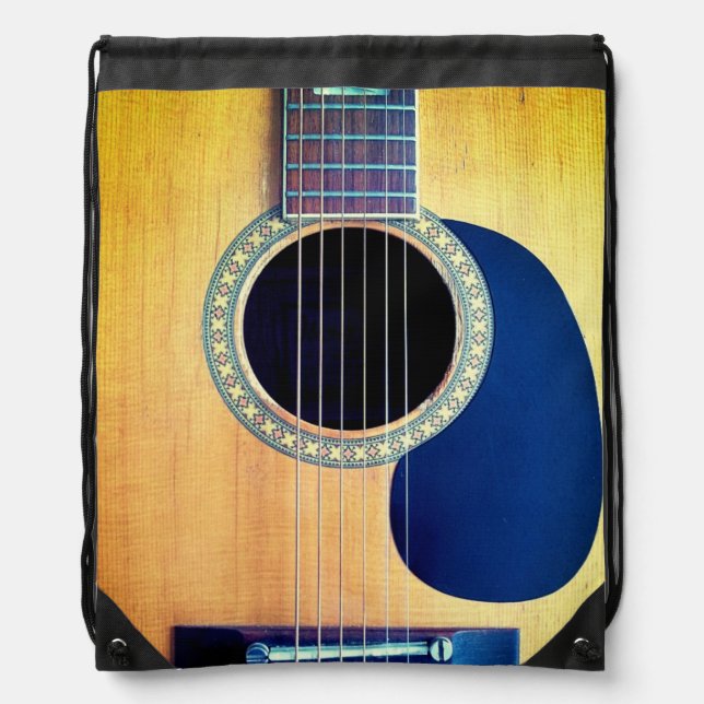 Dreadnought Acoustic 6-String Guitar Artist Design Drawstring Bag (Front)