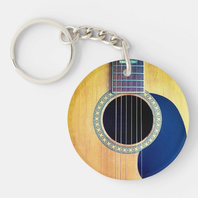Dreadnought Acoustic 6-String Guitar Artist Design Keychain (Front)