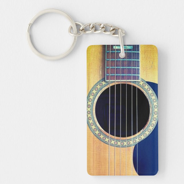 Dreadnought Acoustic 6-String Guitar Artist Design Keychain (Front)