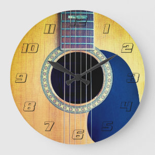 Dreadnought Acoustic 6-String Guitar Artist Design Large Clock