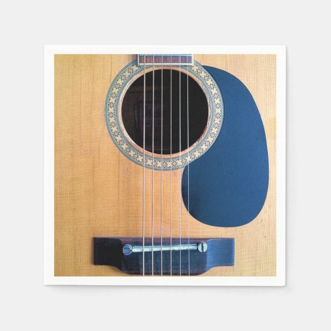 Dreadnought Acoustic 6-String Guitar Artist Design Paper Napkins (Front)