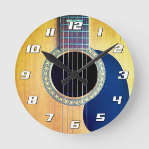 Dreadnought Acoustic 6-String Guitar Artist Design Round Clock