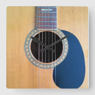 Dreadnought Acoustic 6-String Guitar Artist Design Square Wall Clock