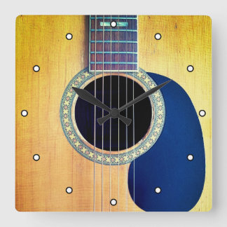 Dreadnought Acoustic 6-String Guitar Artist Design Square Wall Clock
