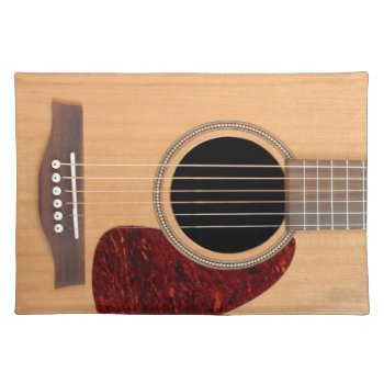 Dreadnought Acoustic 6 String Guitar Cloth Placemat by FlowstoneGraphics at Zazzle