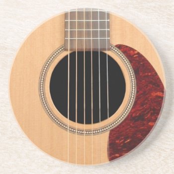 Dreadnought Acoustic 6 String Guitar Drink Coaster by FlowstoneGraphics at Zazzle